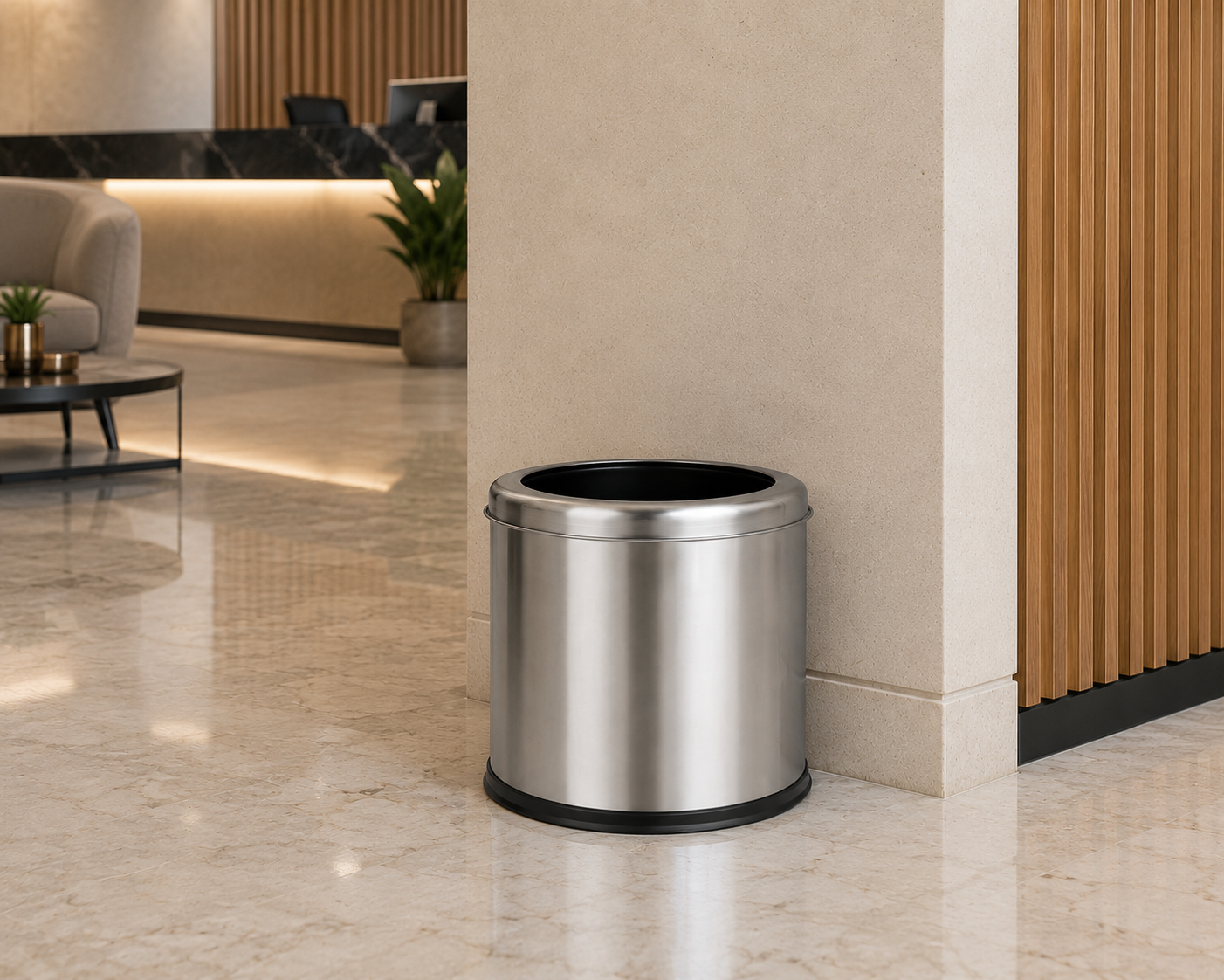 ნაგვის ურნა სახურავის გარეშე 3 LT 19.5 cm/DUST BIN WITHOUT LID SS.430 3 LT